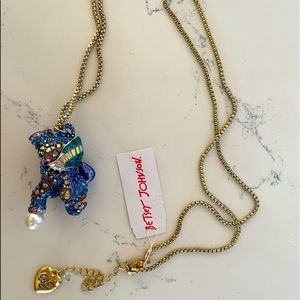 Betsey Johnson long elephant statement necklace